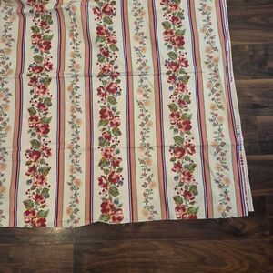 Fabric, White/Red/Pink Striped Floral Cotton Benartex Magic Vine by Eleanor Burn